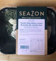 Poulet bleu-blanc-coeur et purée de carotte bio