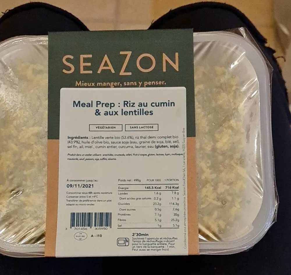 Meal Prep Riz au Cumin et aux Lentilles