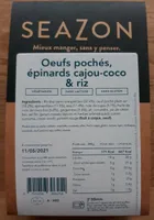 Oeufs pochés, épinards cajou-coco & riz