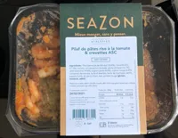 Pilaf de pates riso a la tomate et crevettes ASC