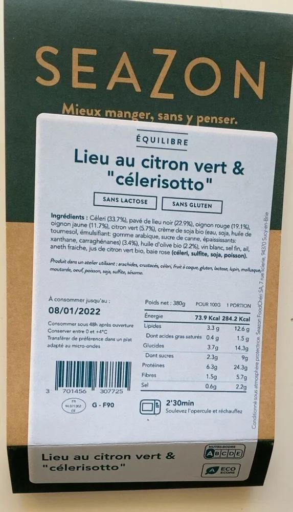 Lieu au citron vert & celerirosto