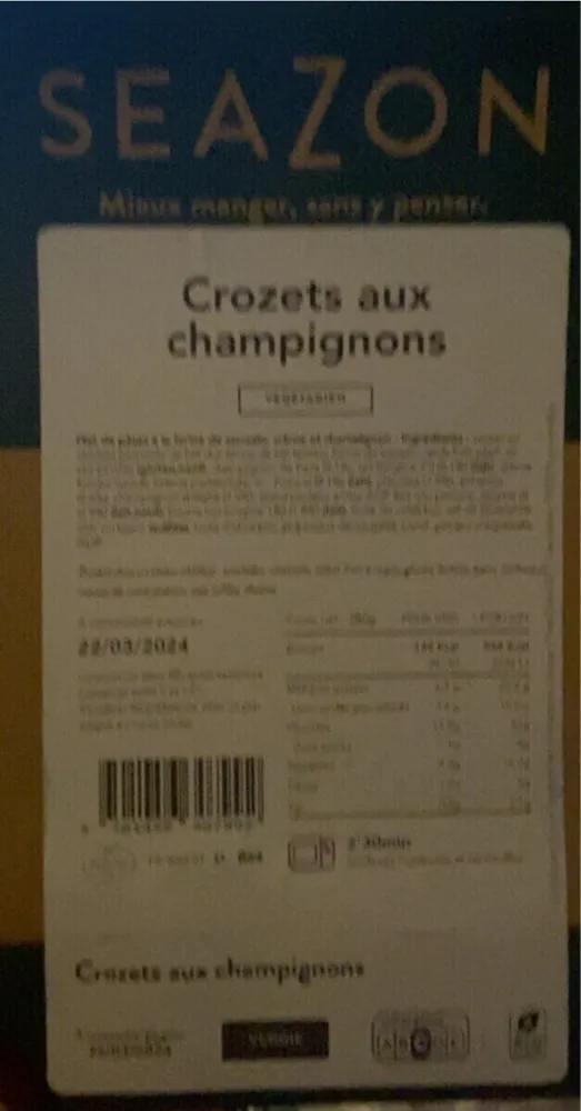 Crozets aux champignons