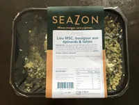 Lieu, boulgour epinards et tahini