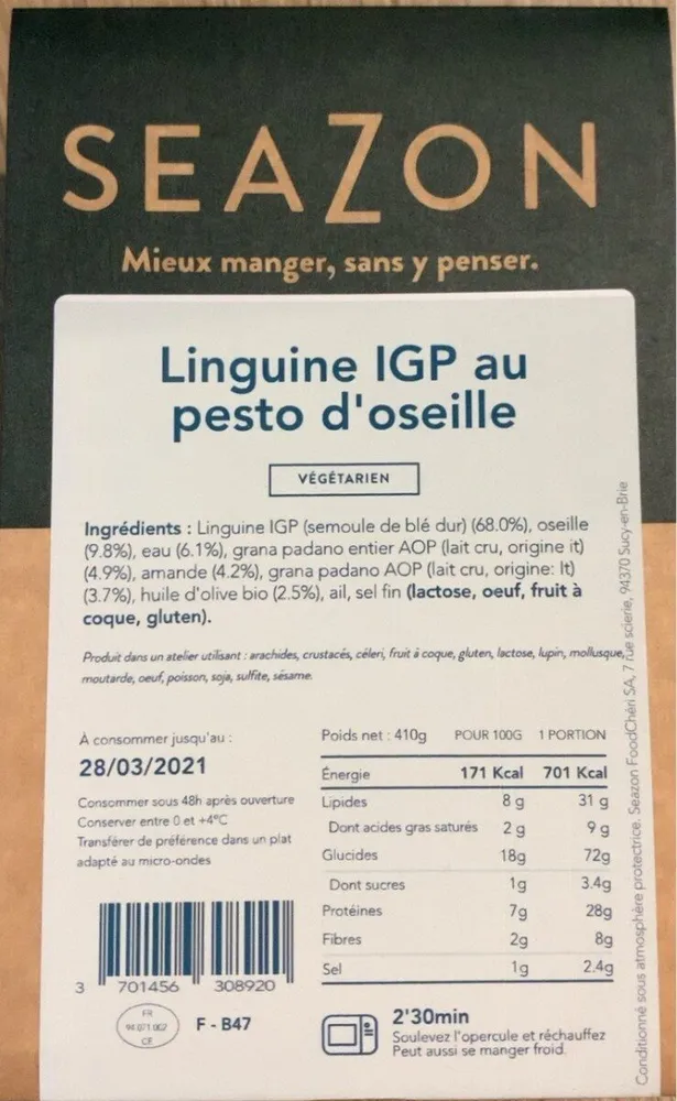 Linguine IGP au pesto d’oseille
