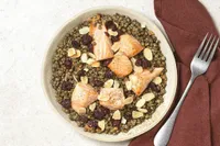 Salade de lentilles bio & saumon ASC laqué au miel