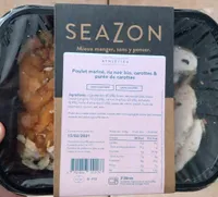Poulet mariné, riz noir bio, carottes & purée de carottes