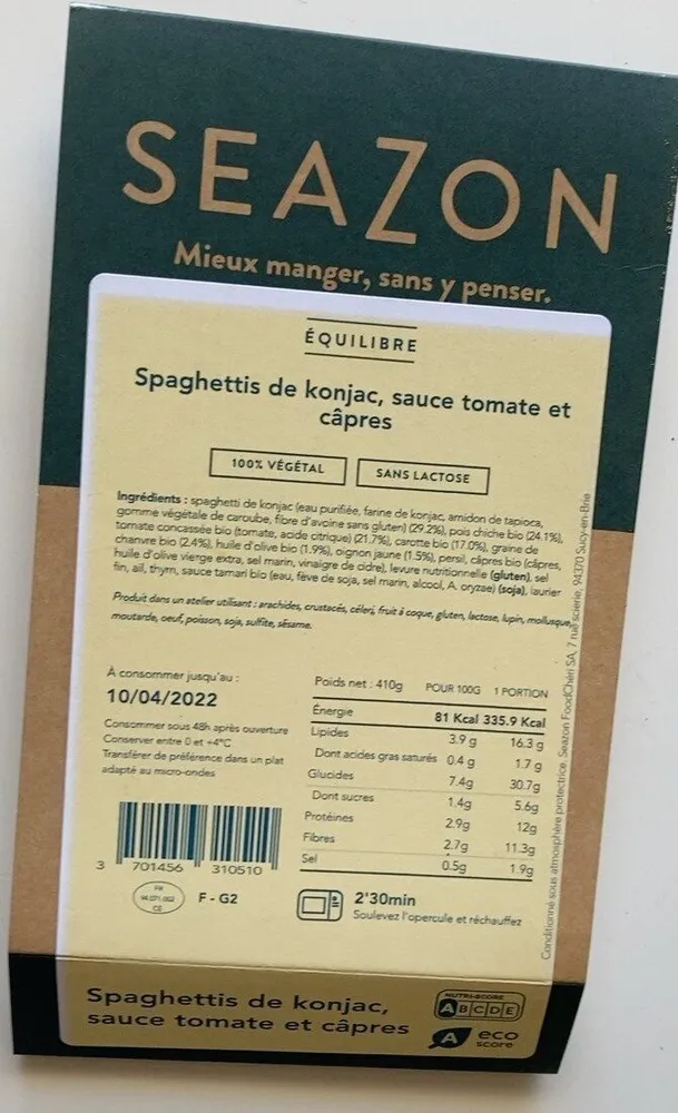 Spaghettis de konjac