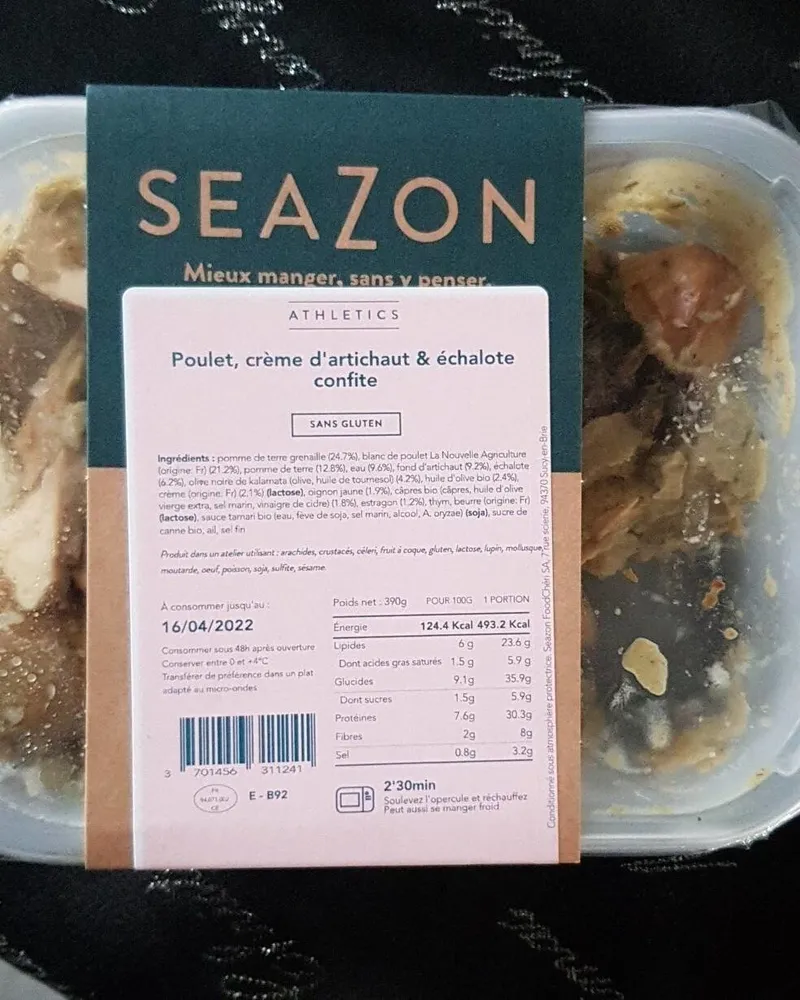 Poulet crème d artichaut échalote confite