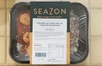 Crevettes au citron vert, riz rouge bio & poivrons
