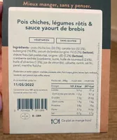 Pois chiches, légumes rôtis et sauce yaourt de brebis