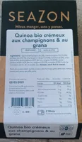 Quinoa bio crémeux aux champignons & au grana