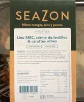 Lieu MSC, crème de lentilles & carottes rôties