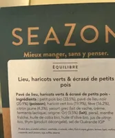 Merlu, haricots verts et écrasé de petits pois