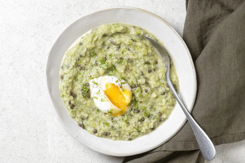 Soupe persane & oeuf poché