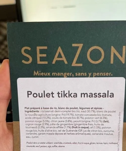Seazon Poulet tikka massala