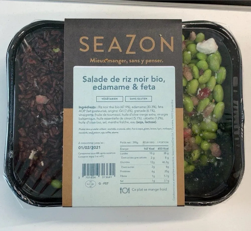 Salade de riz noir bio, edamame & feta