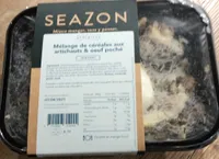 Melange cereales aux artichauts et oeuf pochr