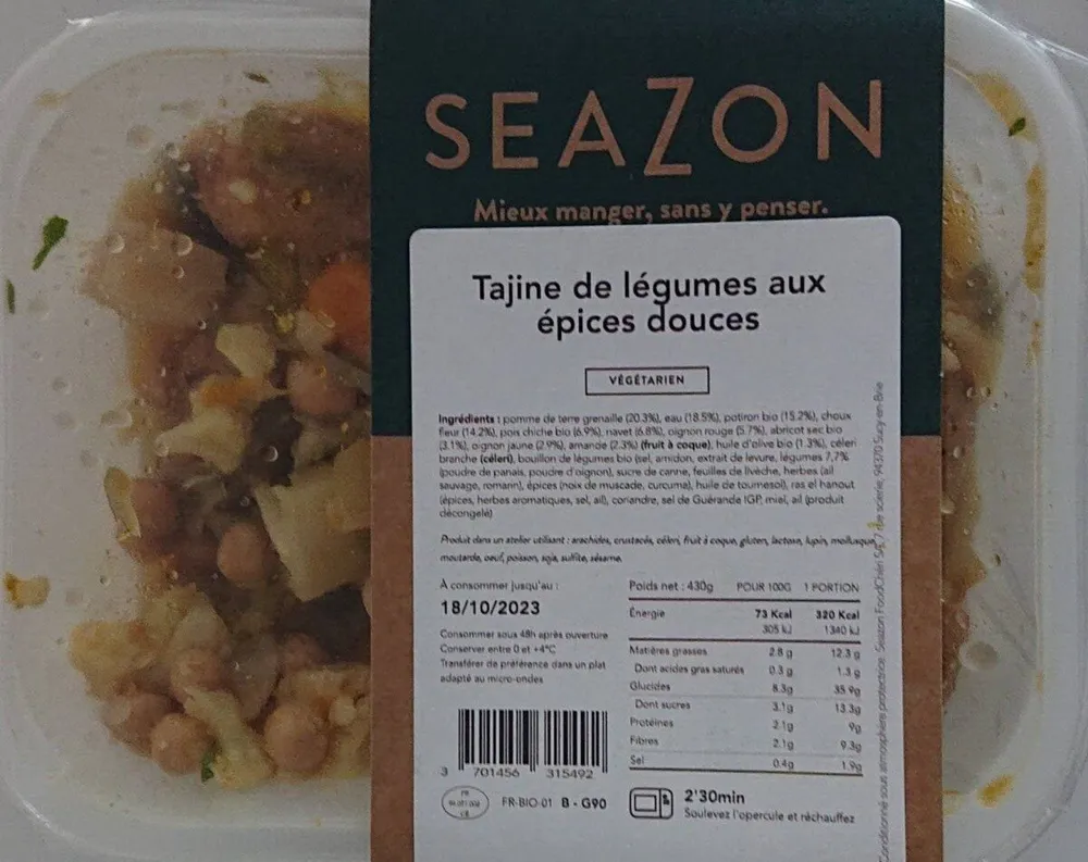 Tajine de légumes aux épices douces