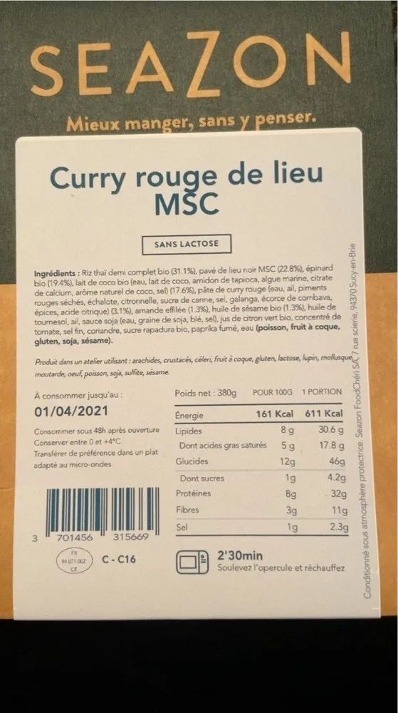 Curry rouge de lieu