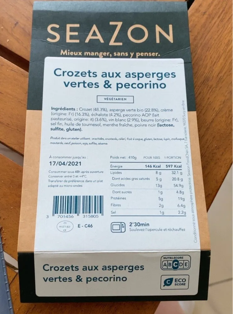 Crozets aux asperges vertes & pecorino