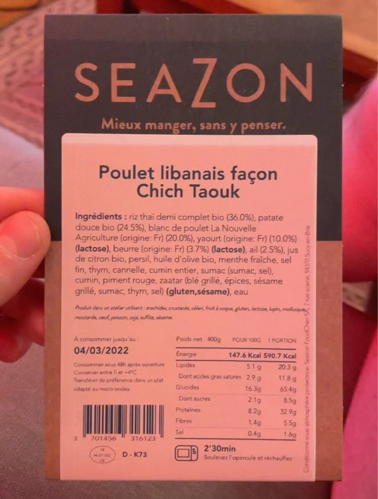 Poulet libanais façon Chich Taouk