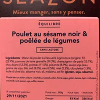 Poulet sesame legumes