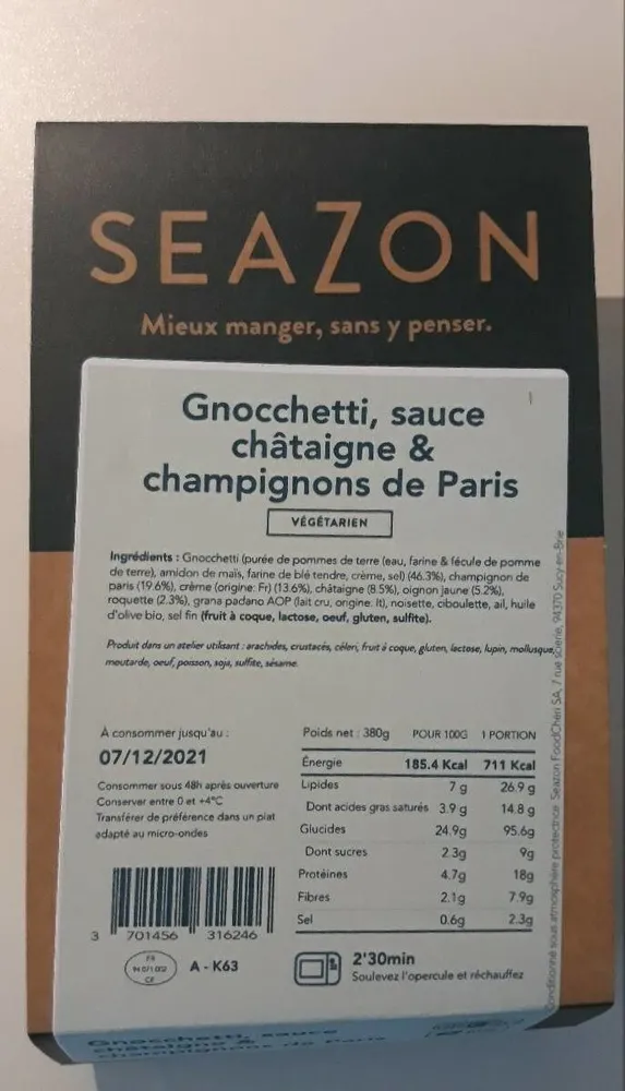 Gnocchetti sauce châtaigne