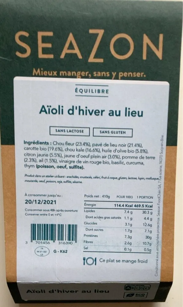 Aioli d’hiver au lieu