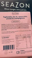 Tagliatelles de ruz, sauce mizo, poulet