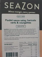 Poulet sauce satay, haricots verts & courgettes