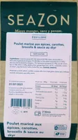 Poulet mariné aux épices, carottes brocolis et sauce au skyr