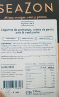 Légumes de printemps,  crème de petits pois et oeuf poché