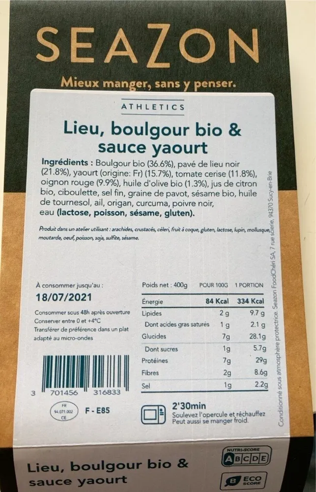 Lieu boulgour bio