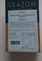 Falafels boulgour carottes et purée de petits pois