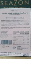 Saucisse grillée purée chou-fleur