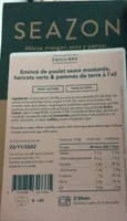 Emincés de poulet sauce moutarde, haricots verts & pommes de terre à l'ail