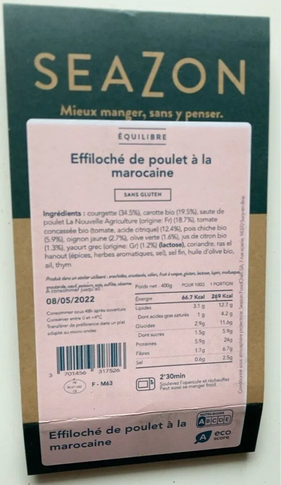 Effiloché de poulet à la marocaine