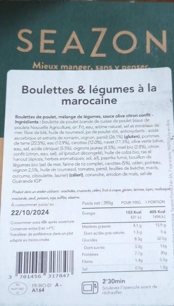 Boulette légumes marocain