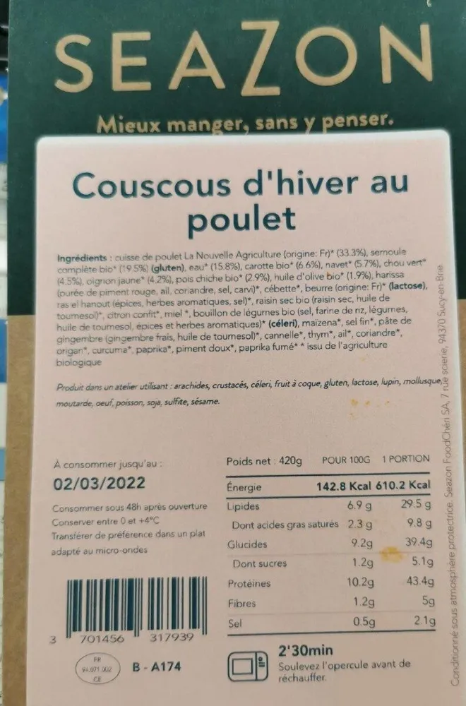 Couscous d'hiver au poulet