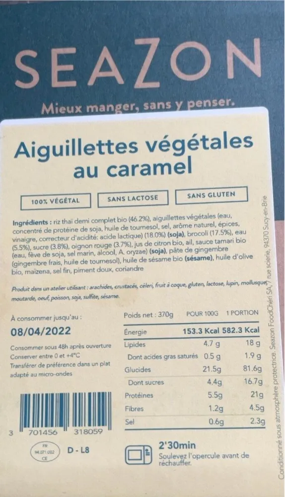 Aiguillettes végétales au caramel