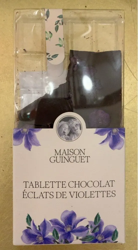 tablette chocolat éclats de violettes