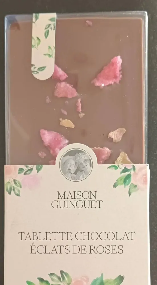 Tablette chocolat éclats de roses