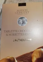 Tablette chocolat lait et noisettes entières