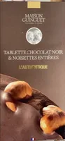 Tablette chocolat noir et noisettes entière