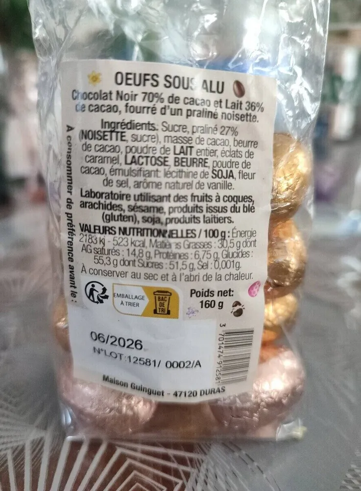 Oeufs sous alu