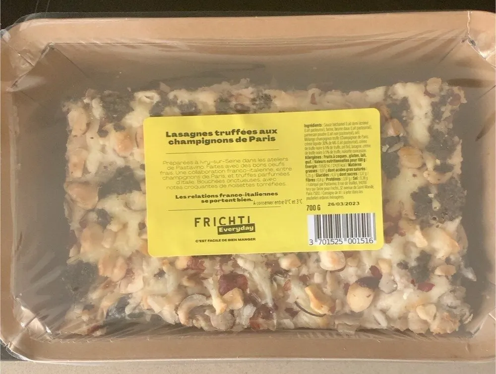 Lasagnes truffées aux champignons de Paris