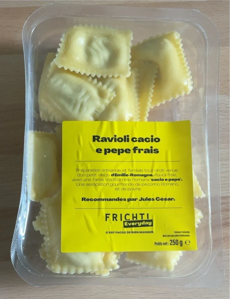 Ravioli cacio e pepe frais