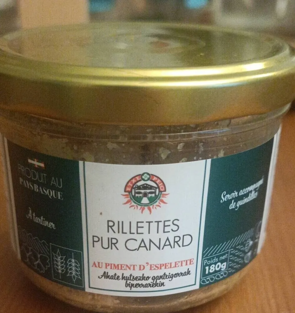 Rillettes pur canard au piment d'Espelette