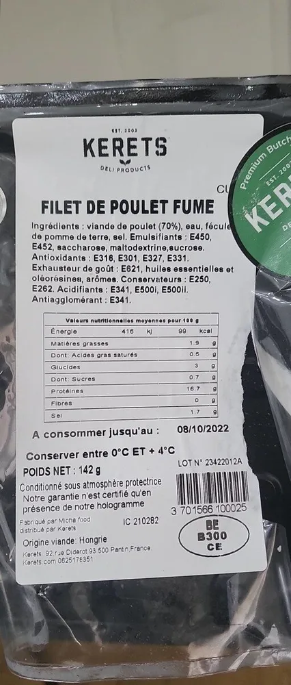 Filet de poulet fumé