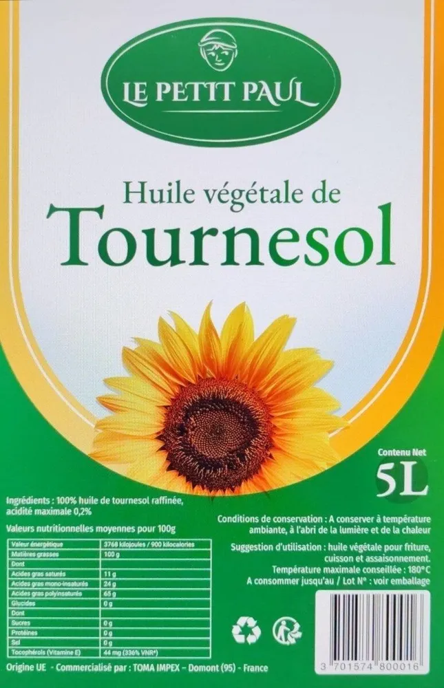 Huile végétale de Tournesol